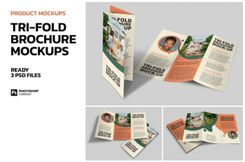 Tri-fold Brochure Vol.3 - Product Mockups