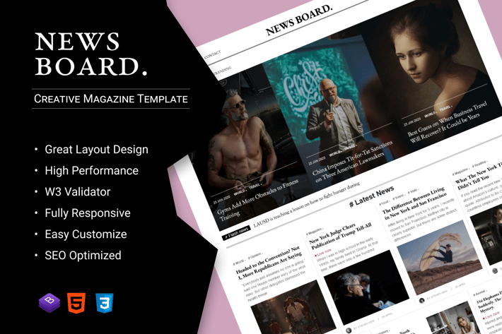 Newsboard - Creative Blog/Magazine/Publisher HTML 