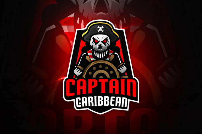 Captain Caribbean - Mascot & Esport Logo