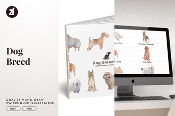 Dog Breed hand-drawn illustration