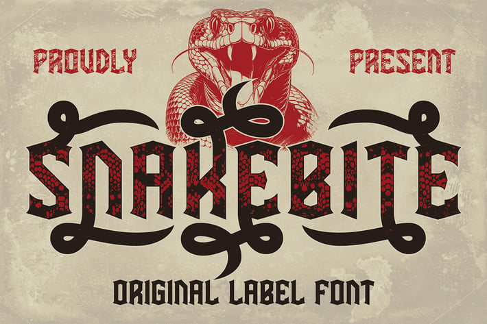 Snakebite Blackletter Label Font