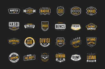 24 Vintage Badges 