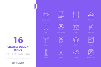 Creative Design Icon Set Line Styles