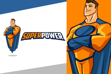 Smiling Superhero Mascot Logo