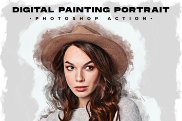 Digital Painting Portrait - Photoshop Action