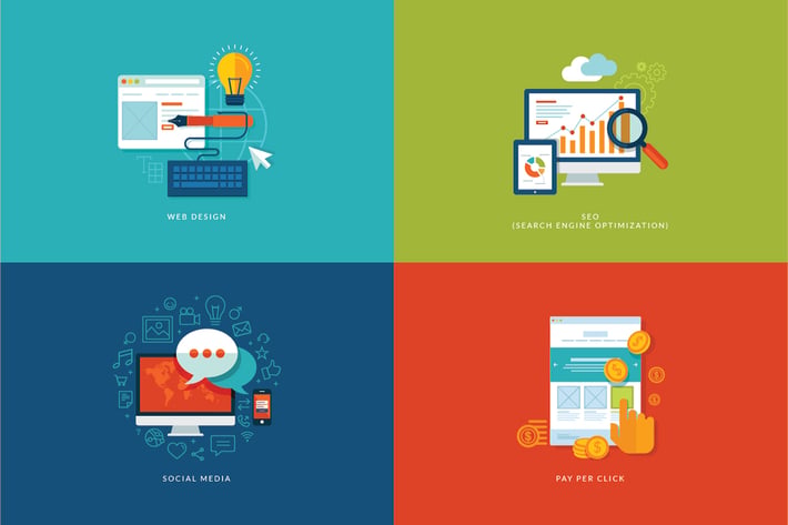 Set of Flat Design Concept Icons