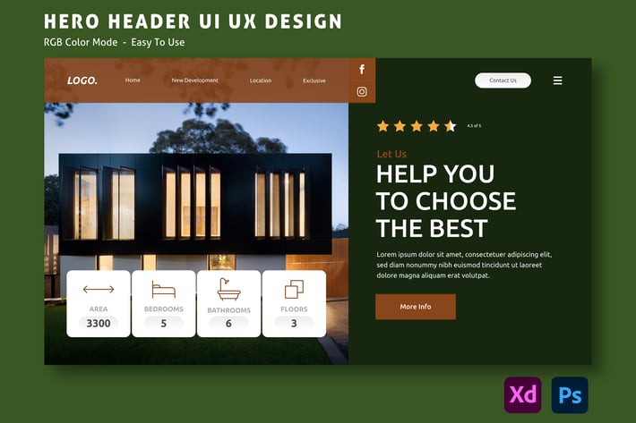 Home Living – Hero Header Website Template