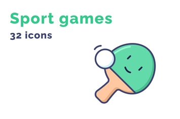 Emotion of sports games icons set