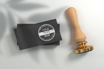 Rubber stamp logo - mockup template