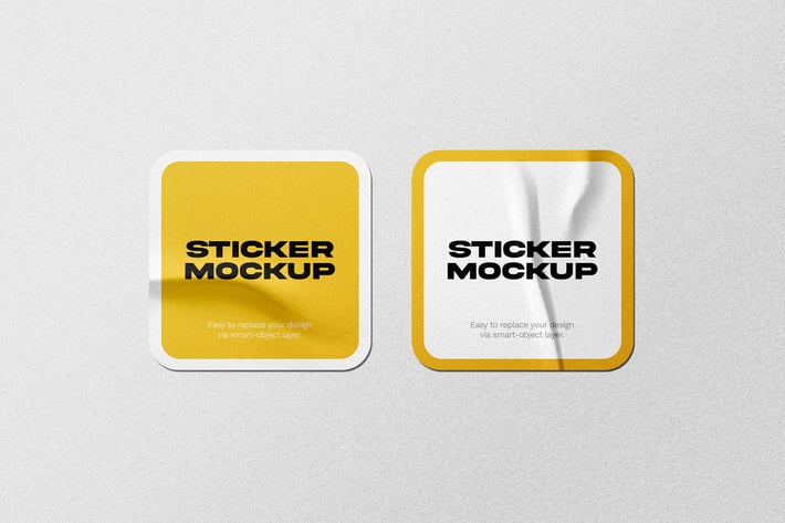 Square Sticker Mockup