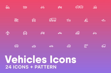 Vehicles Icons + Pattern
