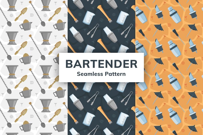 Bartender Seamless Pattern