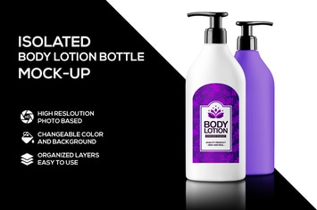 Body lotion bottle mockup