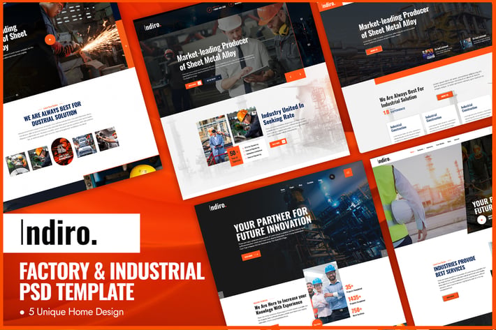 Indiro - Factory & Industrial PSD Template