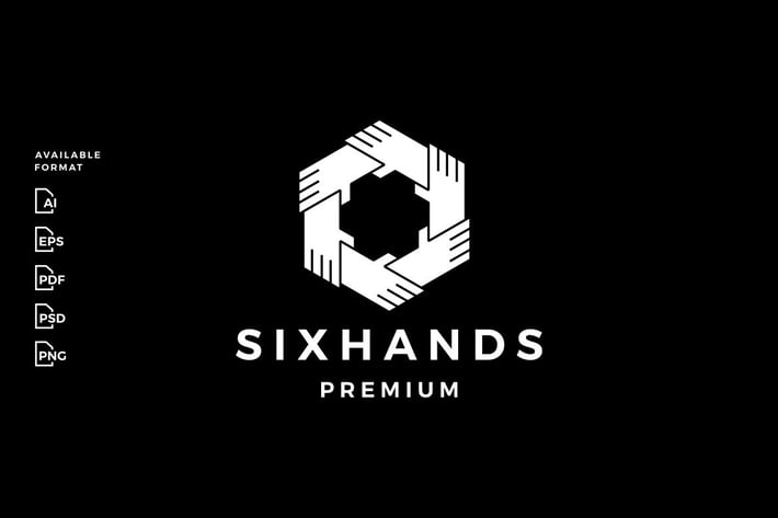 Six Hand Holding each Other Logo