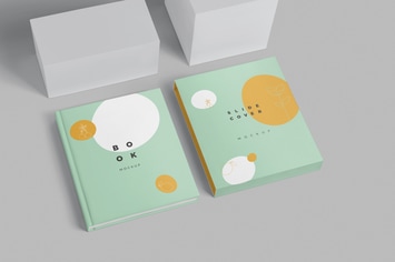 Hardcover Book Slide Cover Mockups