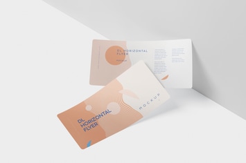 DL Horizontal Flyer Round Corner Mockup Set