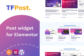 Elementor Post grid, List , Carousel Slider