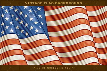 Vintage Flag Of USA. Close-up Background
