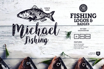 18 Fishing Logos and Badges