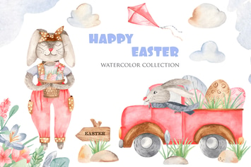 Watercolor Happy Easter