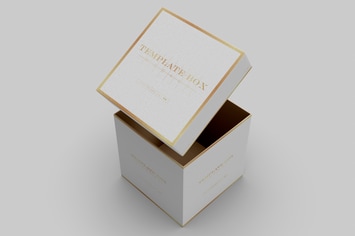 Square Box Packaging Mockup