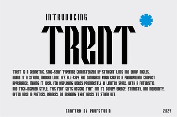 Trent - Geometric Condensed Sans Typeface
