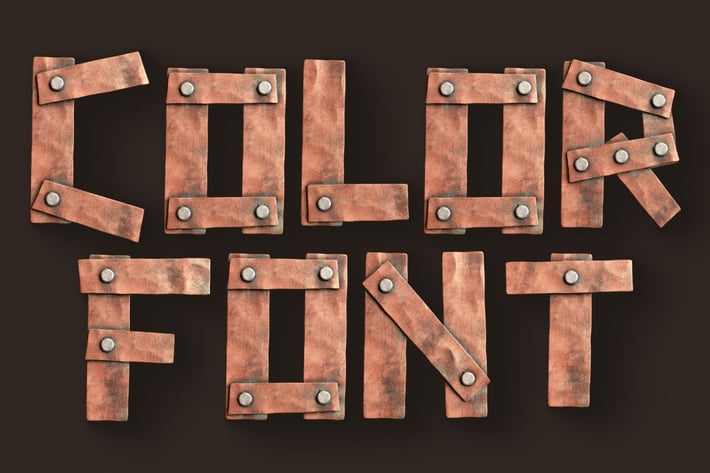 Metalic Planks - 3D Color SVG Font