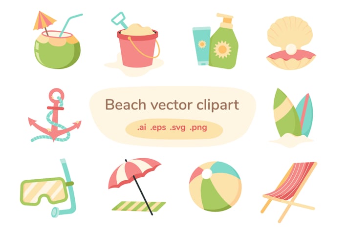 Beach Vector Clip Art