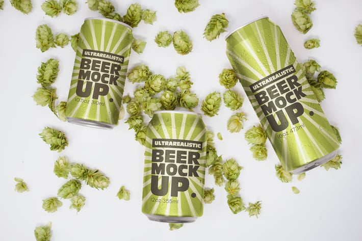Beer Can Trio Mockup
