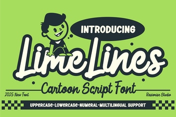Lime Lines - Script Cartoon Font