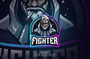 Fighter esport logo template
