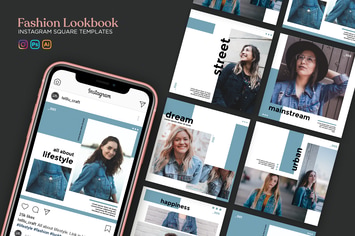 Fashion Lookbook Instagram Square Templates