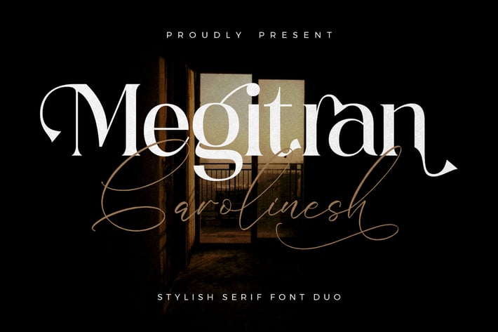 Megitran Carolinesh Stylish Serif Font Duo 
