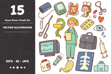 Kawaii Doctor Doodle Set