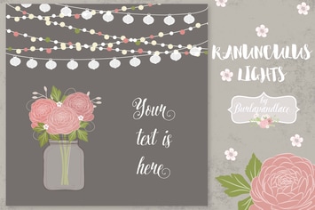 Ranunculus flower invitation