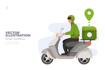 Food Delivery - Vector Illustration 