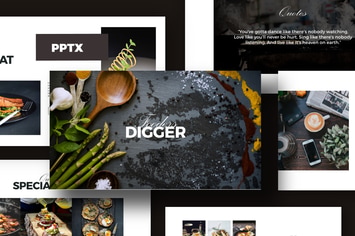 Digger Recipe Menu Powerpoint Business Company