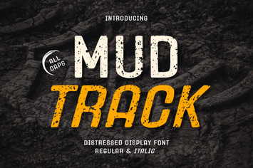 Mud Track - Distressed Display Font