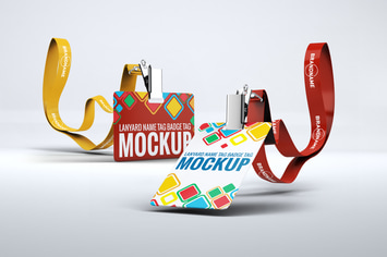 Lanyard Name Badge Tag Mock-up