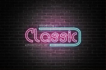 Komplex - Modern sans serif with neon effect