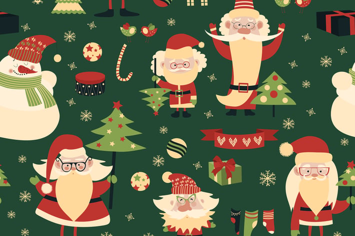 Merry Christmas and Happy New Year seamless patter
