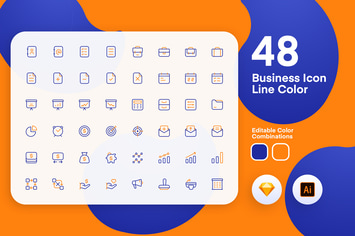 Business Icon Line Color 