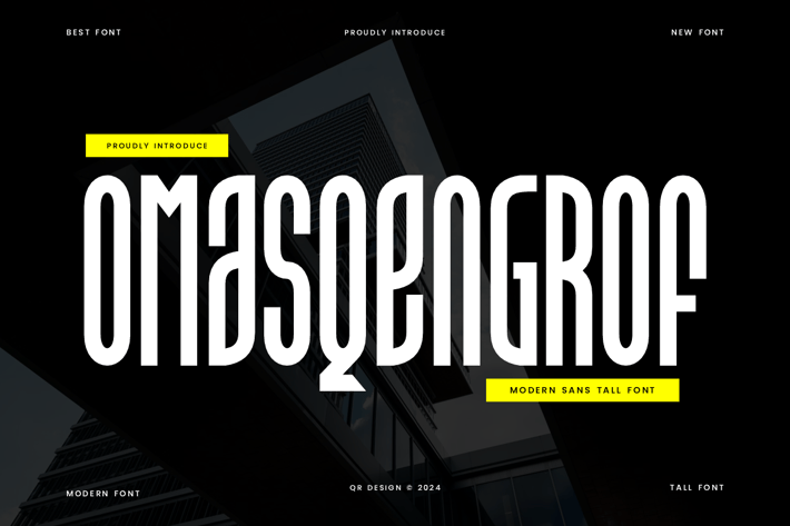 Omasqengrof - Condensed Tall Font