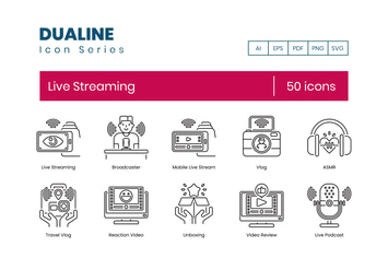 Live Streaming Icons (SVG)