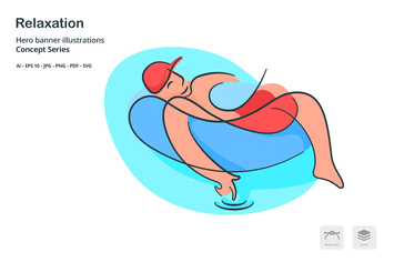 Relaxation Pool Vector Illustration