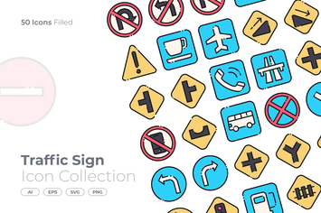 Traffic Sign Filled Icon