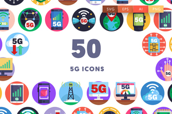 50 5G Icons