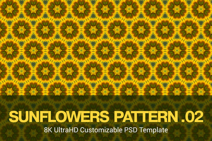8K UltraHD Seamless Sunflowers Pattern Background