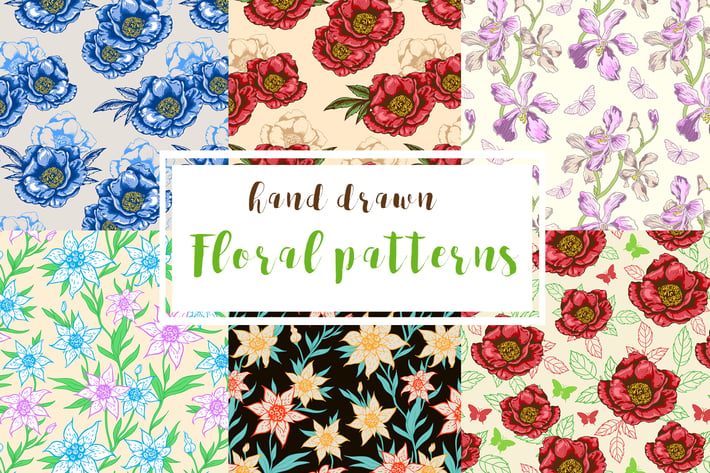 Hand Drawn Floral Patterns